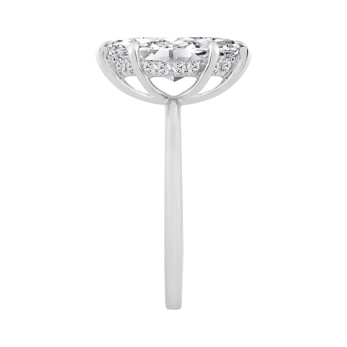 14K WHITE GOLD 2.00CT MARQUISE/ROUND DIAMOND LADIES RING (CENTER STONE MARQUISE DIAMOND 2.00CT)