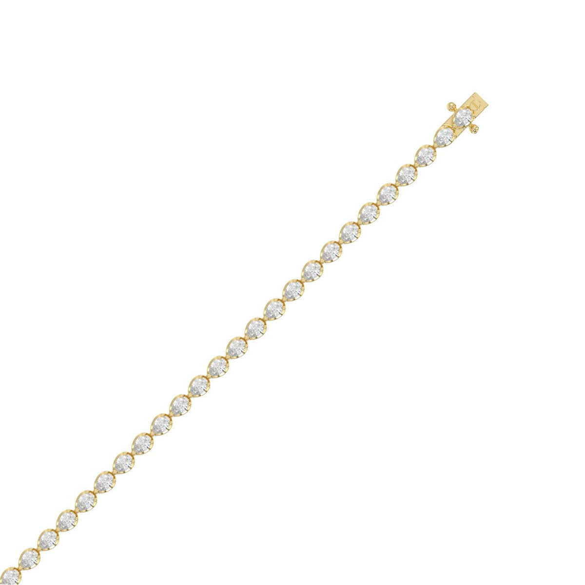Elegant Pear Shape Diamond Ladies Tennis Bracelet in 14K Yellow Gold 3 1/2CT (Color F-G -Clarity VS1/VS2)