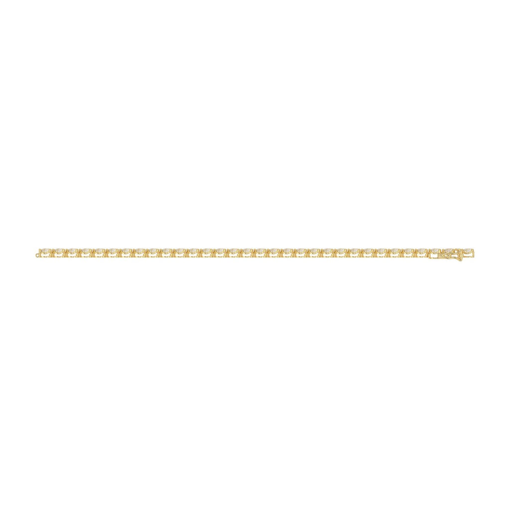 Elegant Pear Shape Diamond Ladies Tennis Bracelet in 14K Yellow Gold 3 1/2CT (Color F-G -Clarity VS1/VS2)