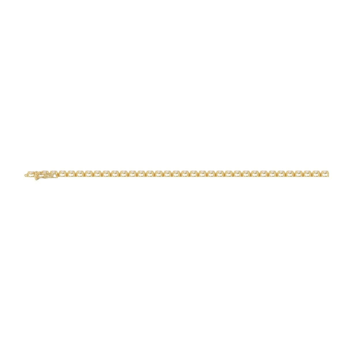 Fancy Oval Shape Diamond Ladies Tennis Bracelet in 14K Yellow Gold 4CT (Color F-G -Clarity VS1/VS2)
