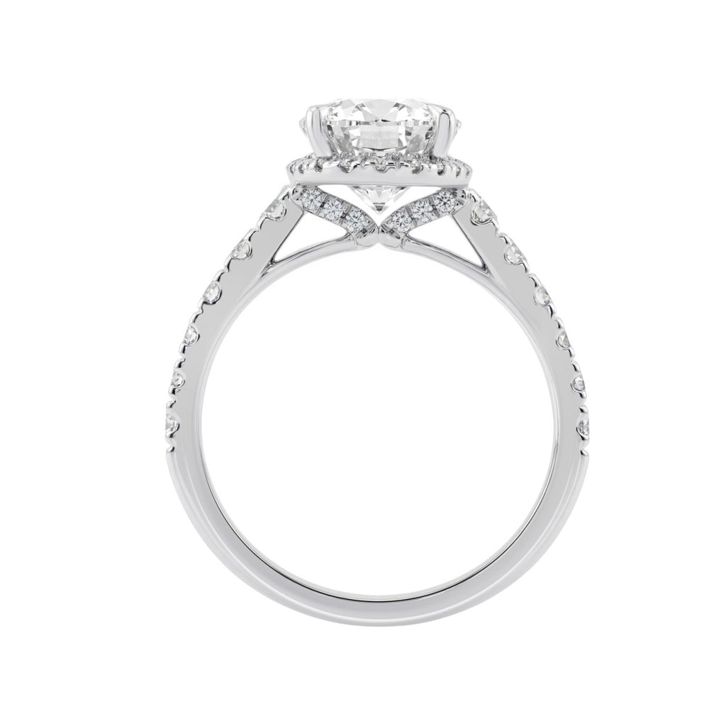 14K White Gold 4 3/4Ct Oval Cut Lab-Grown Diamond Engagement Ring With Hidden Halo Round & Oval Bridal Ring Set For Women 4Ct Oval Center Stone (Color F-G -Clarity Vs1/Vs2)