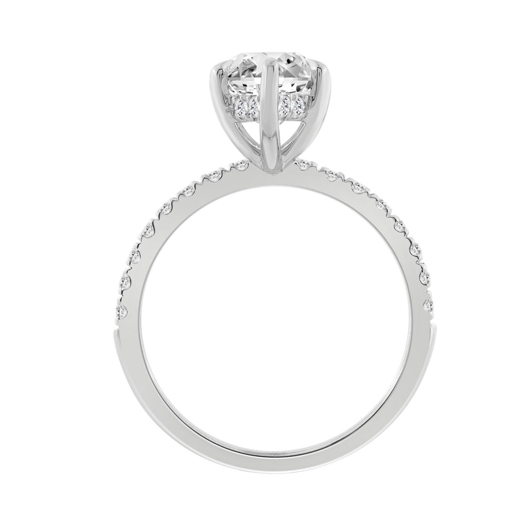 14K WHITE GOLD 3 1/2CT MARQUISE/ROUND DIAMOND LADIES RING (CENTER STONE MARQUISE DIAMOND 3CT)