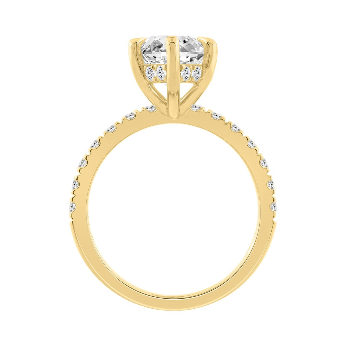 14K YELLOW GOLD 4 3/4CT MARQUISE/ROUND DIAMOND LADIES RING (CENTER STONE MARQUISE DIAMOND 4CT)