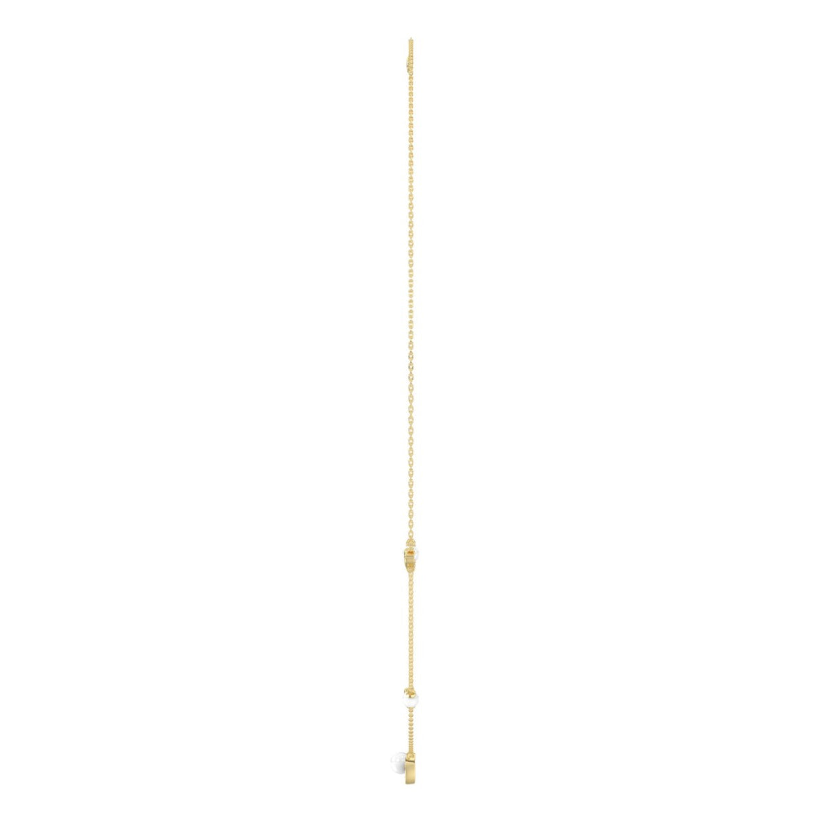 10K Yellow Gold Pearl &amp; Ladies Necklace 1/5CT  Marquise Diamonds (Color F-G -Clarity VS1/VS2)