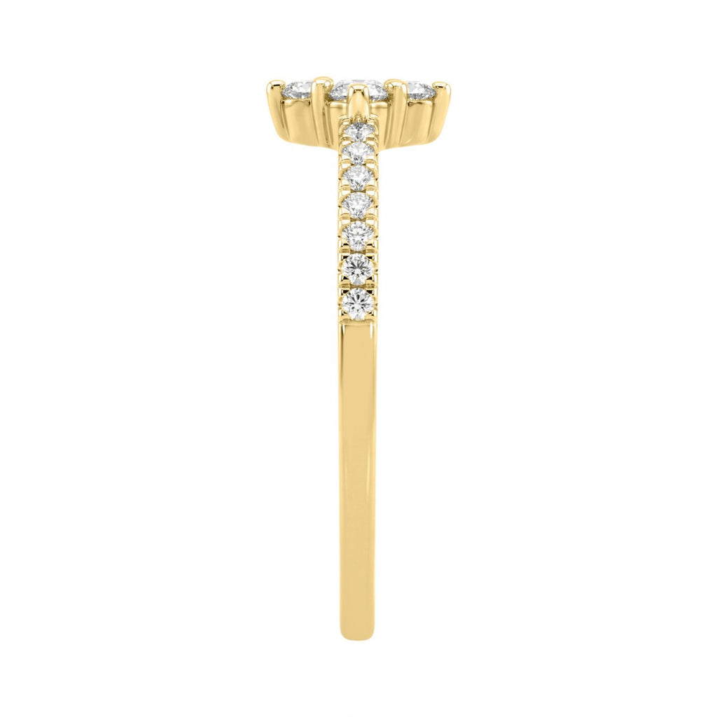 10K Yellow Gold 1/4Ct Round Diamond Classic Ring For Women Elegant Everyday Jewelry