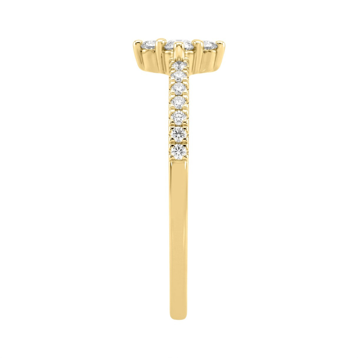 10K Yellow Gold 1/4Ct Round Diamond Classic Ring For Women Elegant Everyday Jewelry