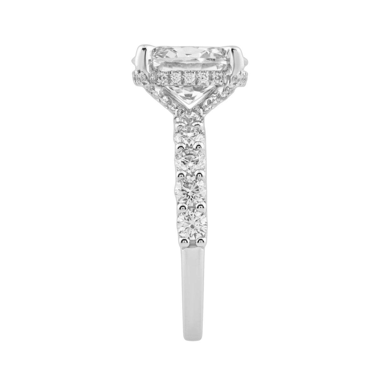 14K White Gold 5 1/2Ct Oval & Round Diamond Engagement Ring Women Bridal Wedding Ring 4Ct Oval Center Stone (Color F-G -Clarity Vs1/Vs2)