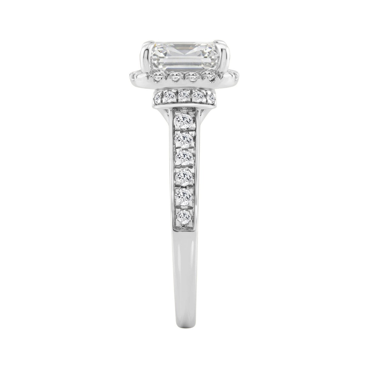 14K White Gold 2 1/2Ct Elongated Cushion Cut Diamond Halo Engagement Ring With Round Diamonds Bridal Ring For Women 2Ct Cushion Center Stone (Color F-G -Clarity Vs1/Vs2)