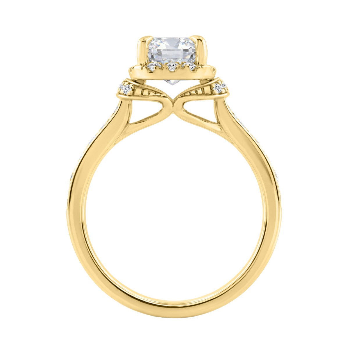 14K Yellow Gold 2 1/2Ct Elongated Cushion Cut Diamond Halo Engagement Ring With Round Diamonds Bridal Ring For Women 2Ct Cushion Center Stone (Color F-G -Clarity Vs1/Vs2)