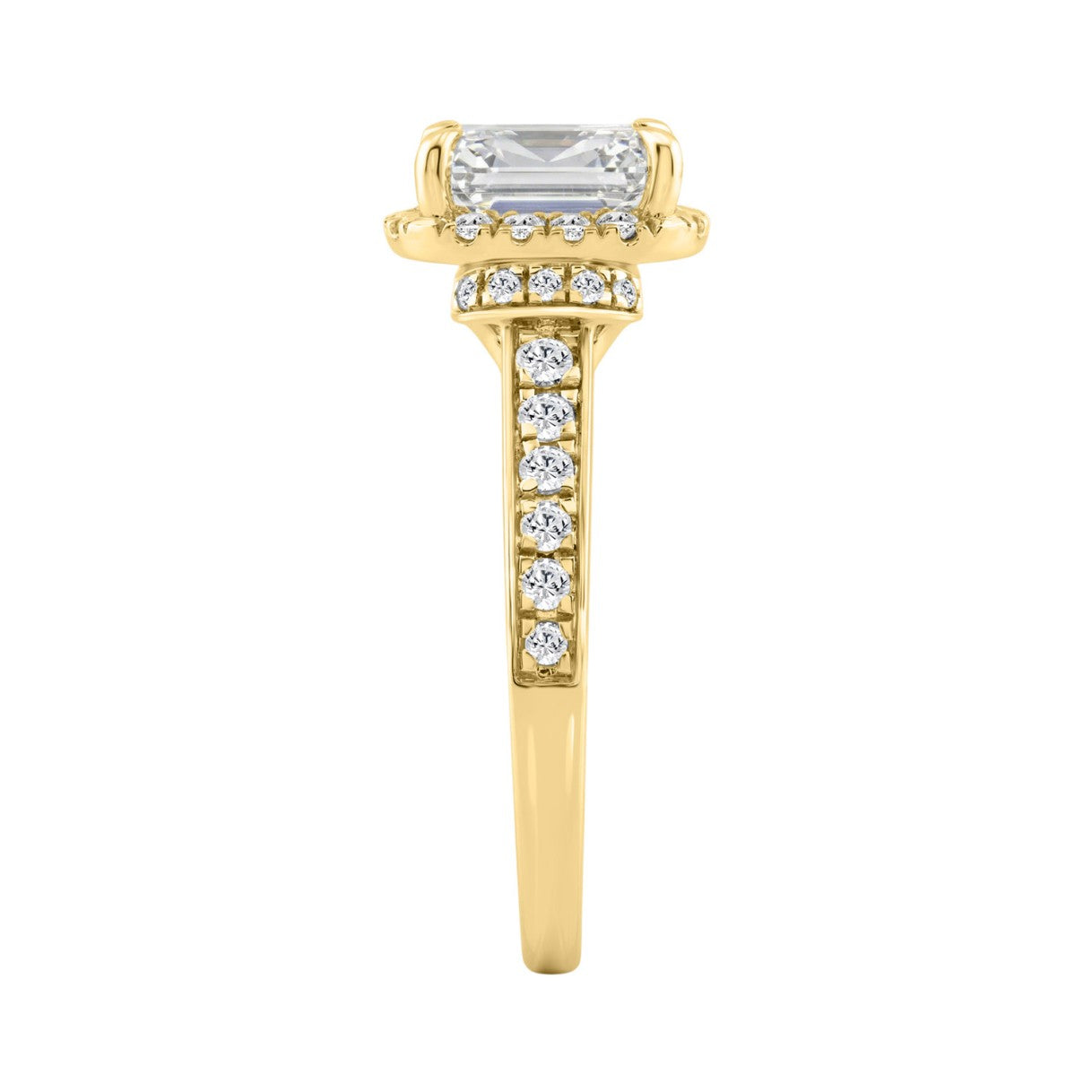 14K Yellow Gold 2 1/2Ct Elongated Cushion Cut Diamond Halo Engagement Ring With Round Diamonds Bridal Ring For Women 2Ct Cushion Center Stone (Color F-G -Clarity Vs1/Vs2)