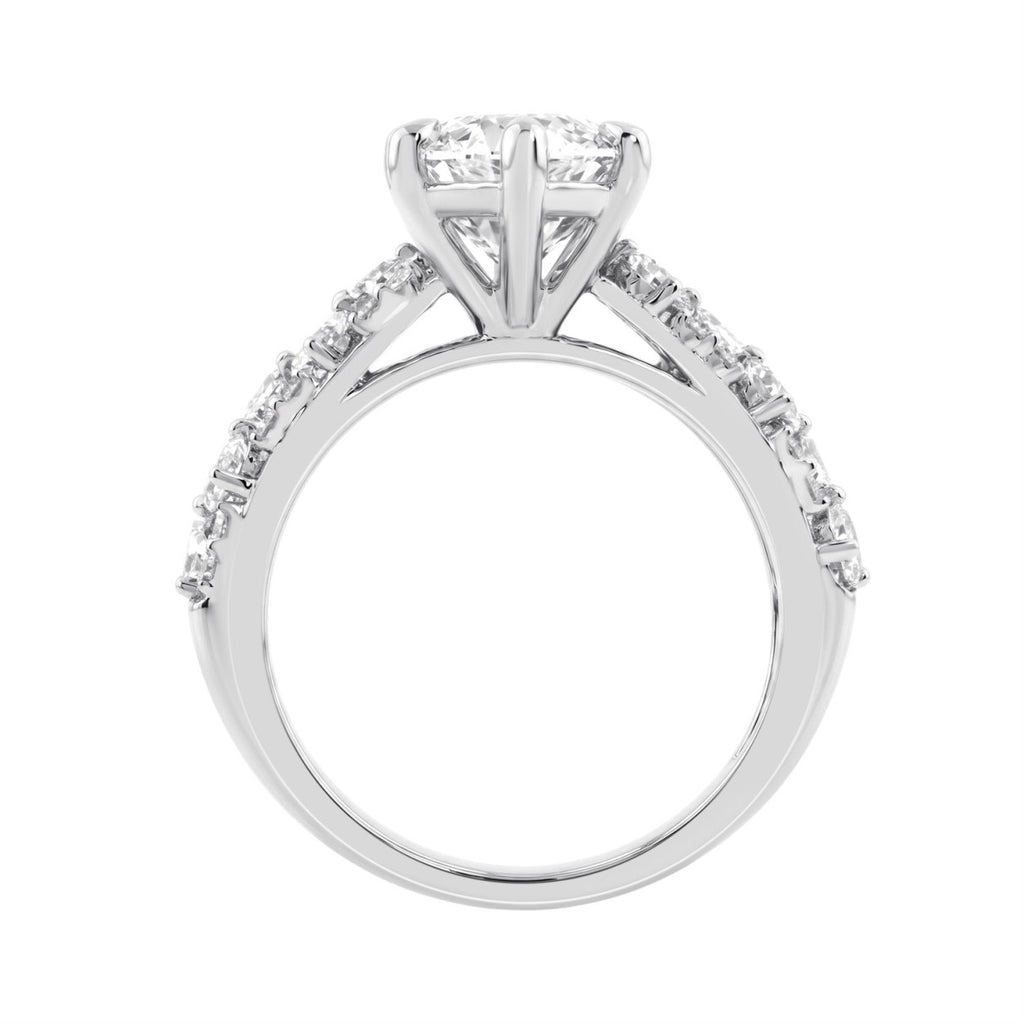 Luxury 14K White Gold Diamond Ring 6 1/4Ct Marquise Center Stone With Pear &amp; Round Diamonds, Women Fashion Engagement Ring (Color F-G -Clarity Vs1/Vs2)