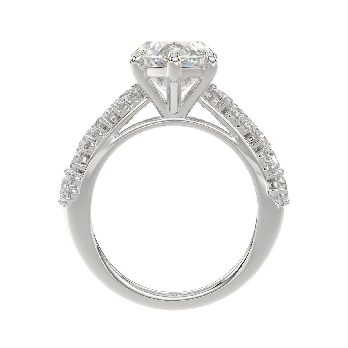 Luxury 14K White Gold Diamond Ring 6 1/4Ct Marquise Center Stone With Pear &amp; Round Diamonds, Women Fashion Engagement Ring (Color F-G -Clarity Vs1/Vs2)