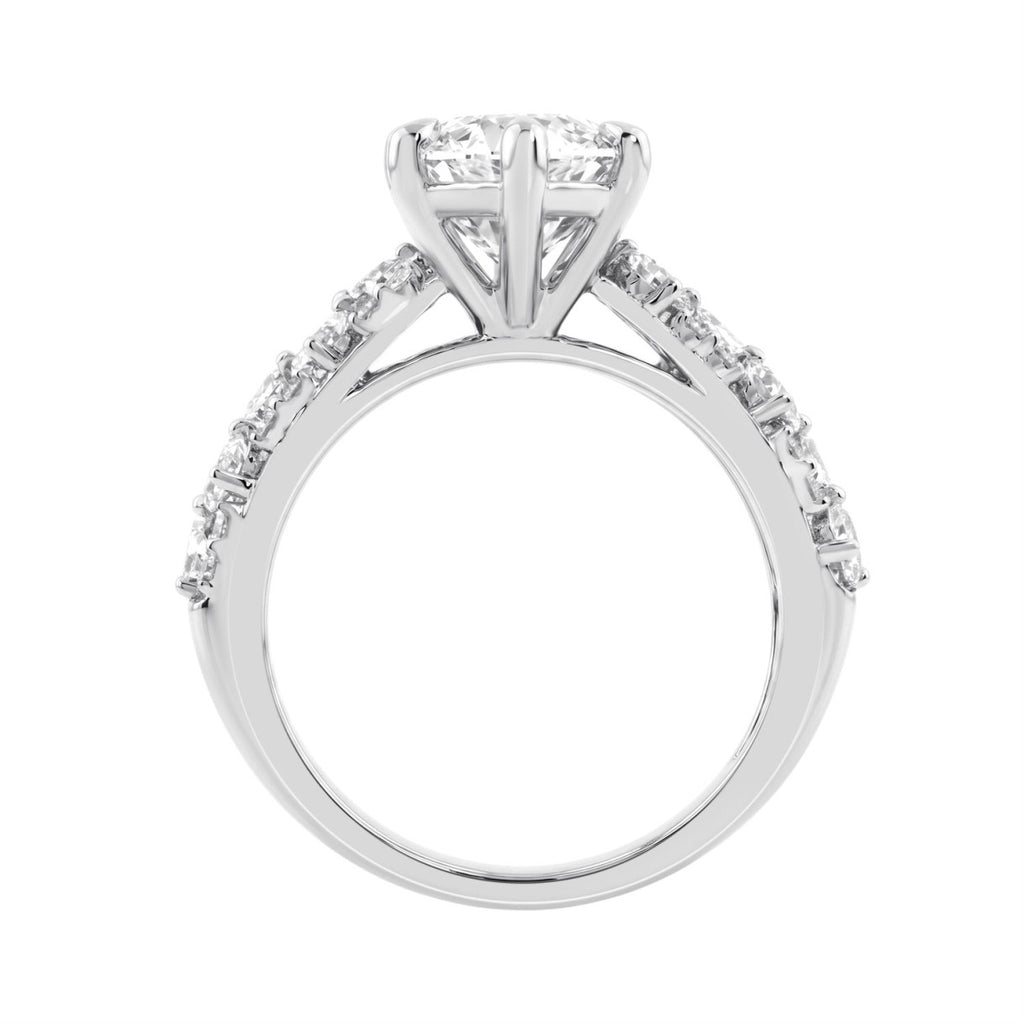 Luxury 14K White Gold Diamond Ring 6 1/4Ct Marquise Center Stone With Pear &amp; Round Diamonds, Women Fashion Engagement Ring (Color F-G -Clarity Vs1/Vs2)