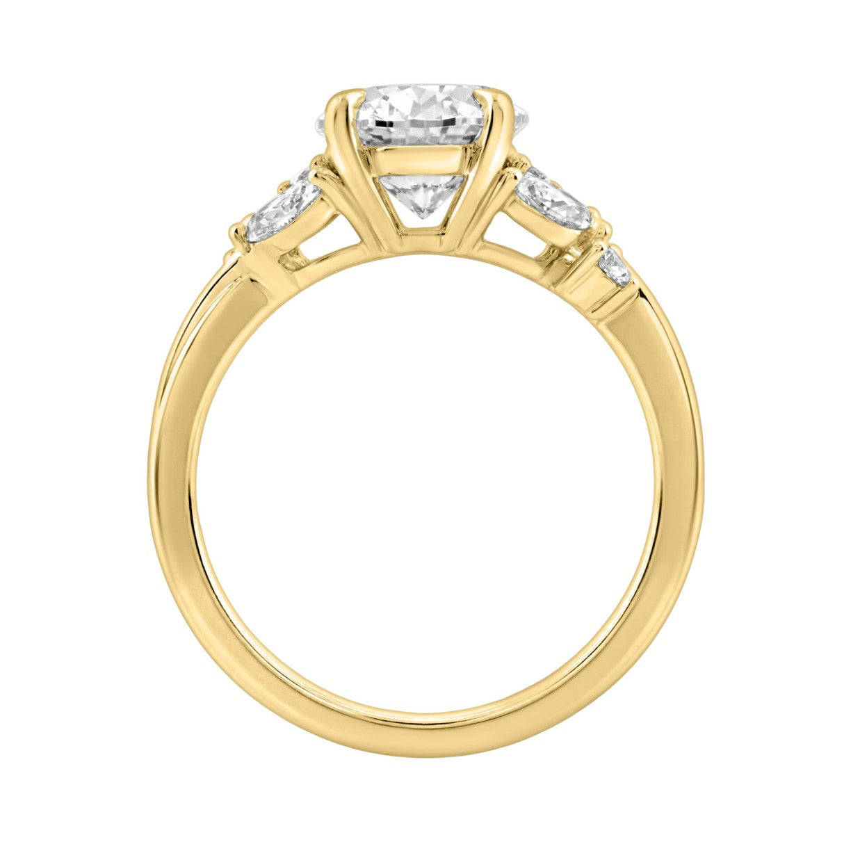 14K Yellow Gold 3 1/2Ct Lab-Grown Diamond Engagement Ring For Women 3Ct Oval Center With Marquise & Round Side Stones, Elegant Bridal Ring (Color F-G -Clarity Vs1/Vs2)