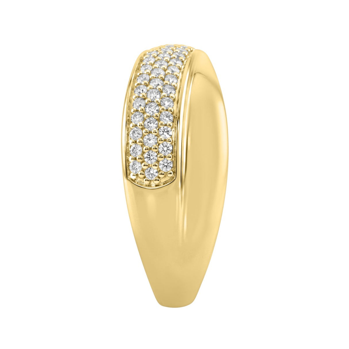Elegant 10K Yellow Gold Lab Grown Diamond Ladies Ring 1/2Ct Round Cut Crossover Engagement Design (Color F-G -Clarity Vs1/Vs2)