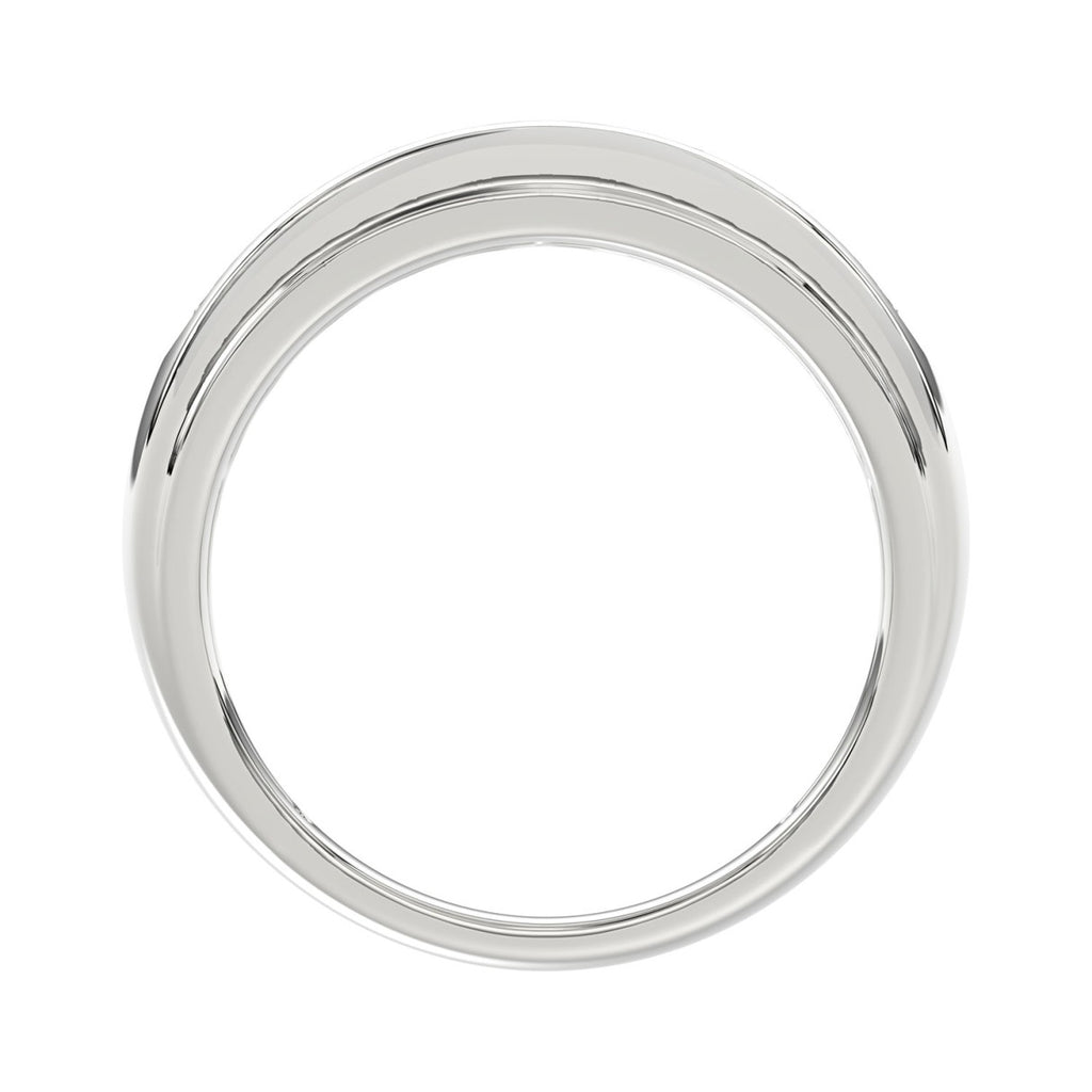 Luxury 14K White Gold 1.00Ct Men's Round Cut Lab Grown Diamond Band