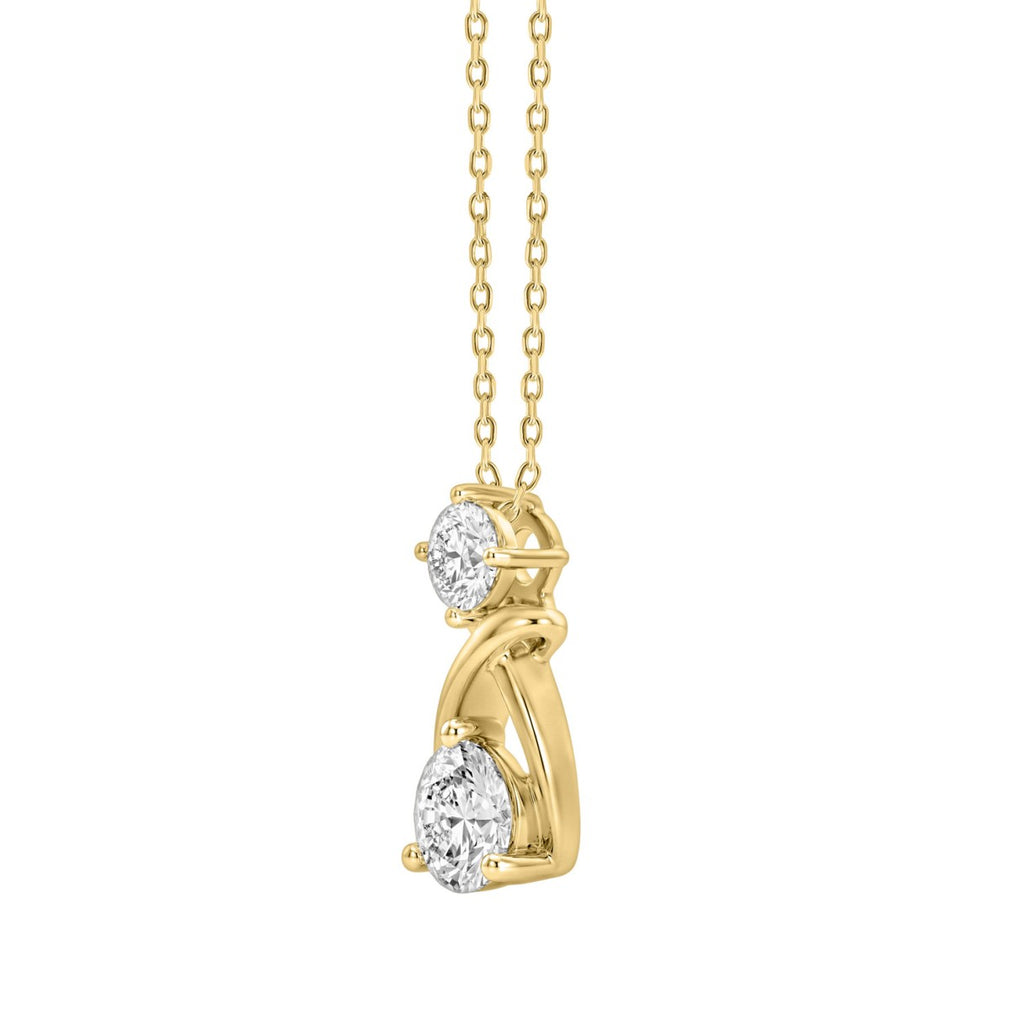 Elegant 14K Yellow Gold Lab Created Diamond Ladies Pendant 1.00Ct Round Cut Infinity Twist Pendant For Her (Color F-G -Clarity Vs1/Vs2)
