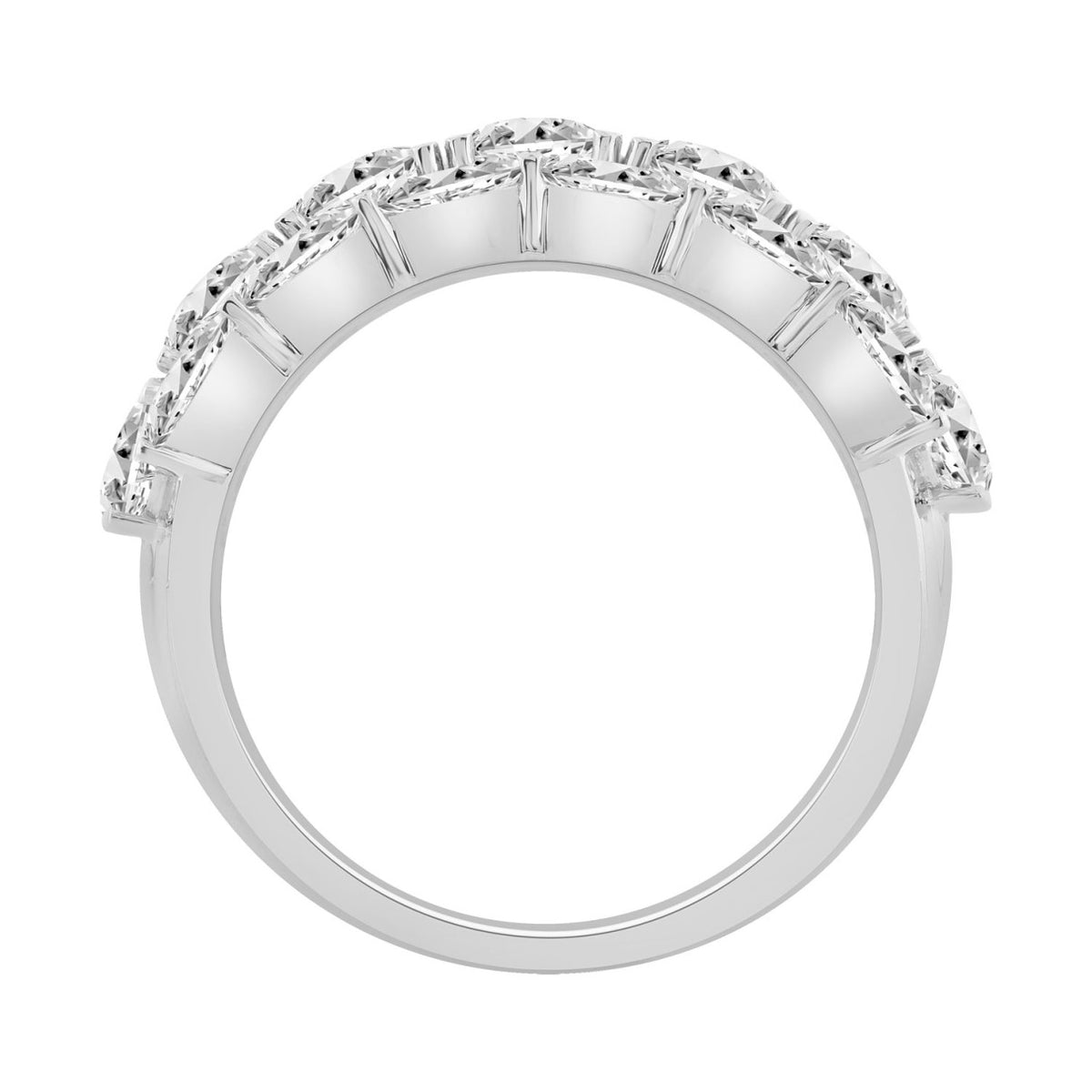 14K White Gold 5 1/3Ct Oval Diamond Cluster Ring For Women Luxury Statement Fashion Ring (Color F-G -Clarity Vs1/Vs2)