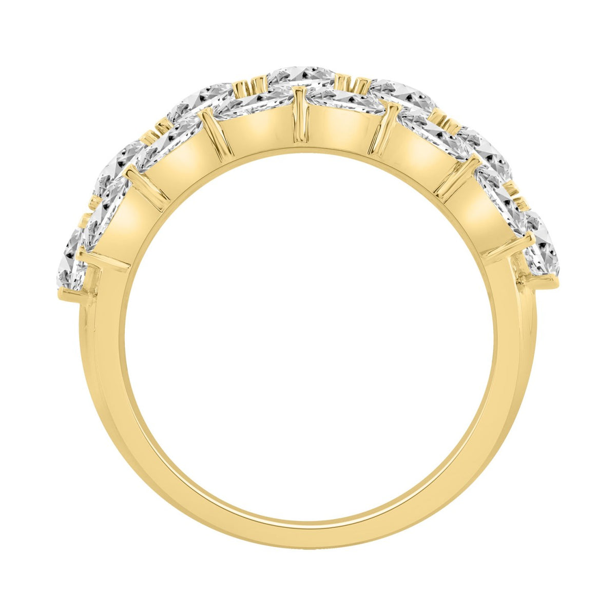 14K Yellow Gold 5 1/3Ct Oval Diamond Cluster Ring For Women Luxury Statement Fashion Ring (Color F-G -Clarity Vs1/Vs2)