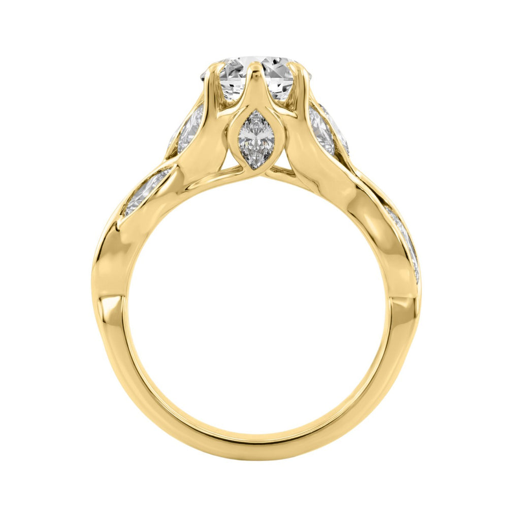 Elegant 14K Yellow Gold 4 1/5Ct Marquise Diamond Ring Women Ladies Engagement Ring (Color F-G -Clarity Vs1/Vs2)