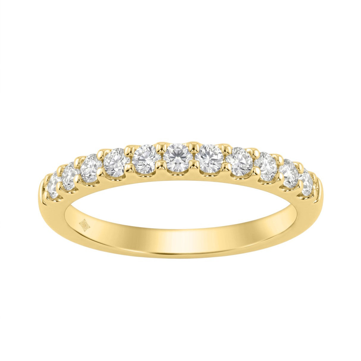 14K Yellow Gold 1/2Ct Men's Round Cut Lab Grown Diamond Fashion Band