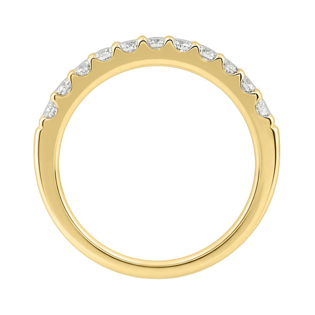 14K Yellow Gold 1/2Ct Men's Round Cut Lab Grown Diamond Fashion Band