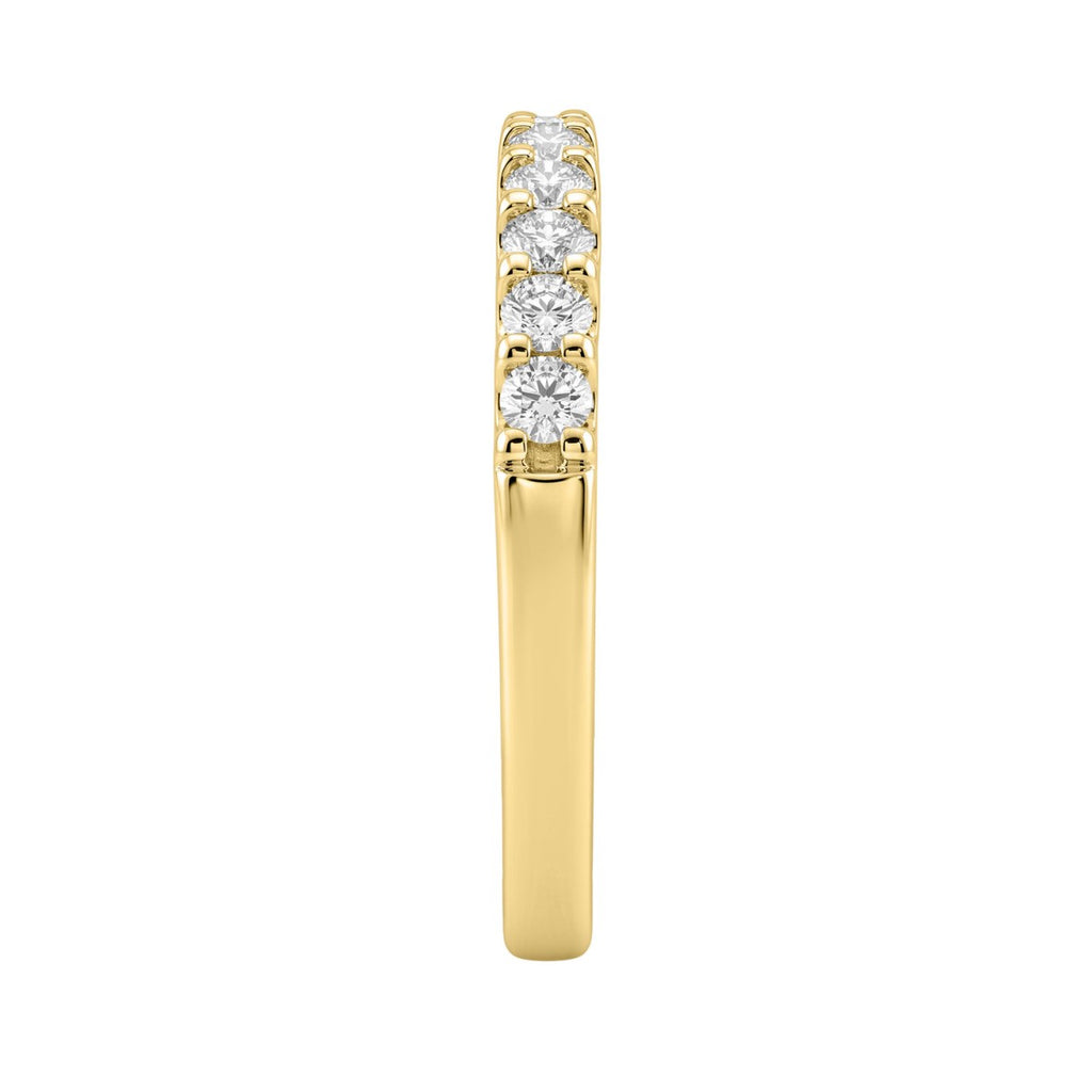 14K Yellow Gold 1/2Ct Men's Round Cut Lab Grown Diamond Fashion Band