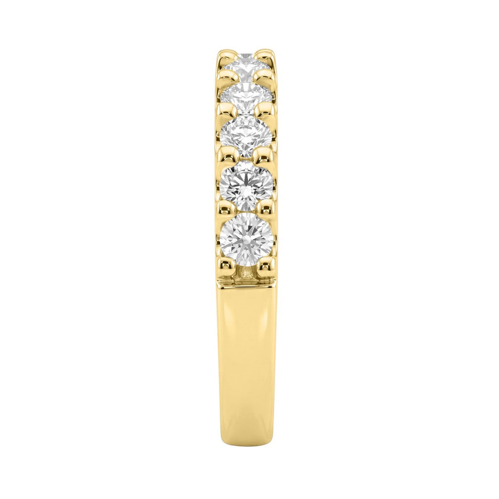 Luxury 14K Yellow Gold 1.00Ct Ladies Wedding Band With Round Brilliant Diamonds