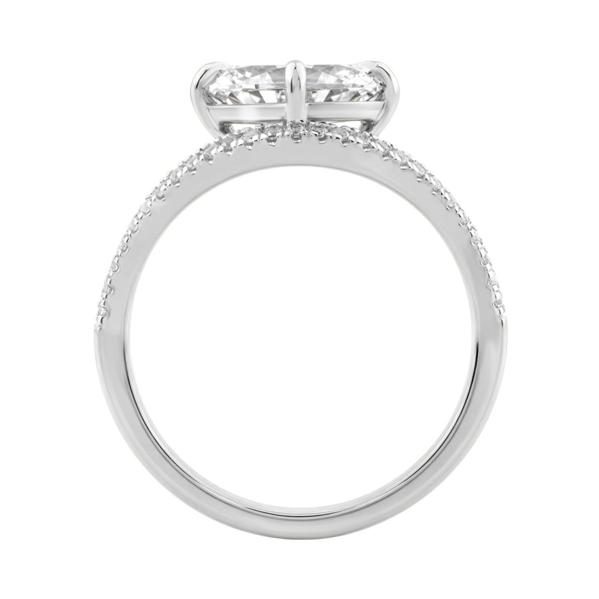 Luxury 14K White Gold 1 3/4Ct Lab Grown Diamond Ring 1 1/2Ct Oval Center And Round Diamond Ladies Engagement Ring (Color F-G -Clarity Vs1/Vs2)