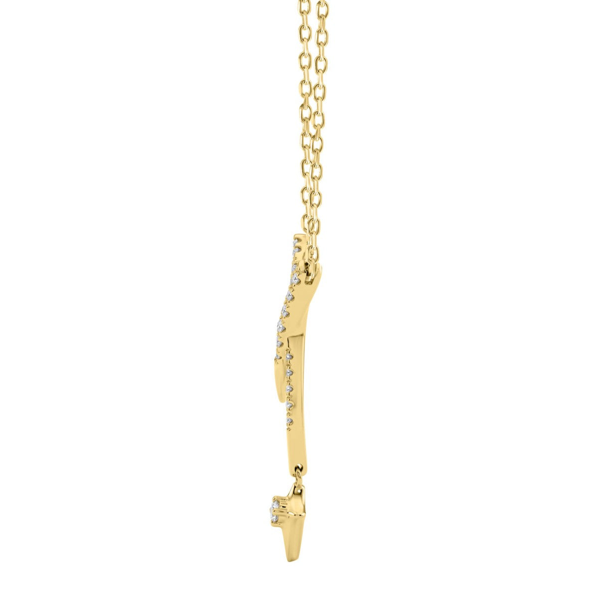 10K Yellow Gold Lab-Grown Diamond Star Charm Necklace 1/10Ct Round Dangle Necklace For Women (Color F-G -Clarity Vs1/Vs2)