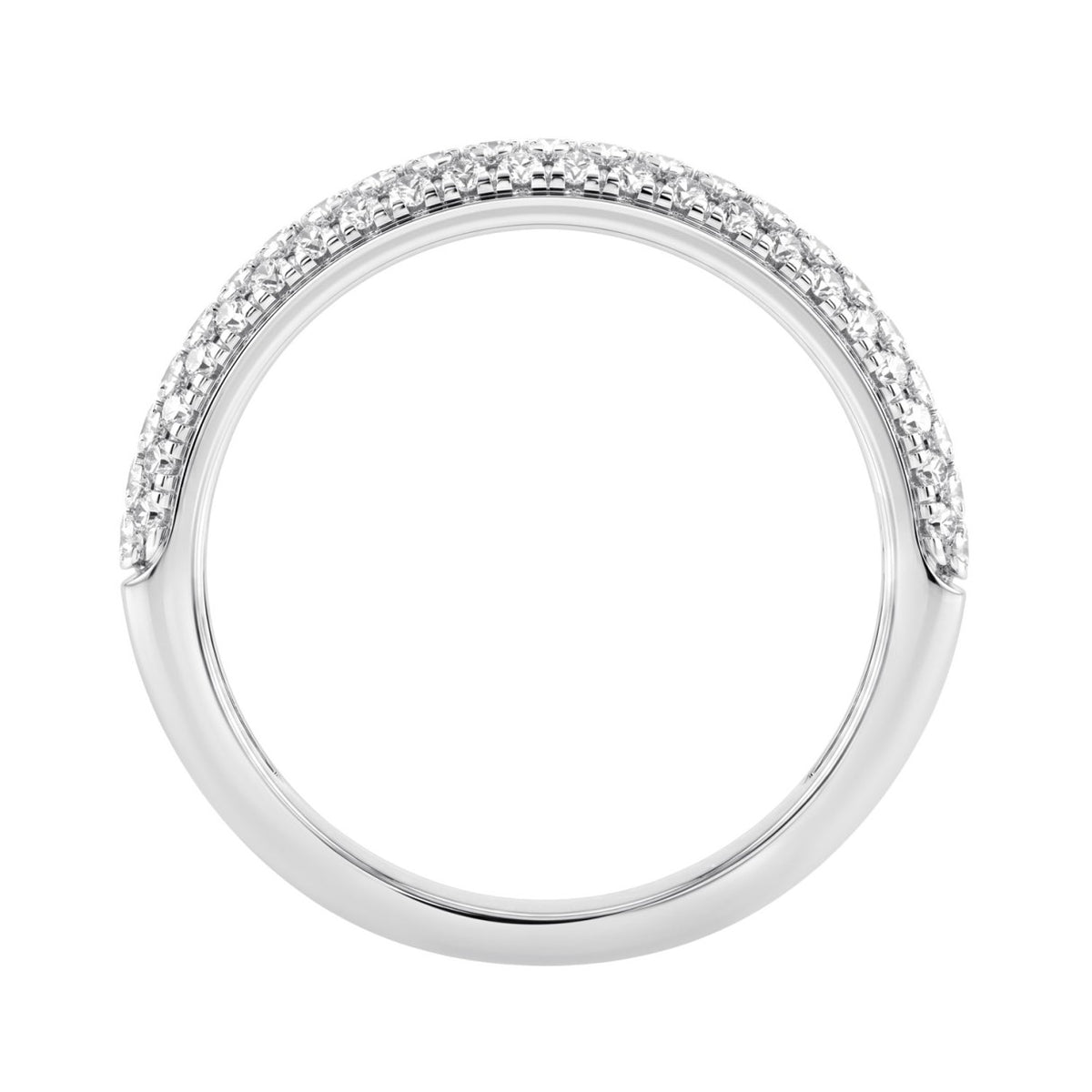 Luxury 14K White Gold 1/2Ct Round Diamond Band For Women Elegant Wedding Or Anniversary Ring