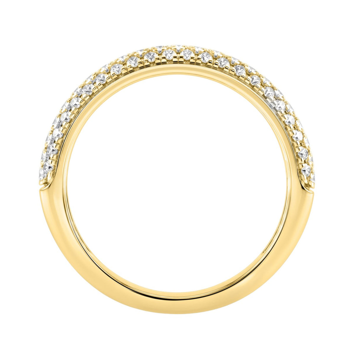 Luxury 14K Yellow Gold 1/2Ct Round Diamond Band For Women Elegant Wedding Or Anniversary Ring
