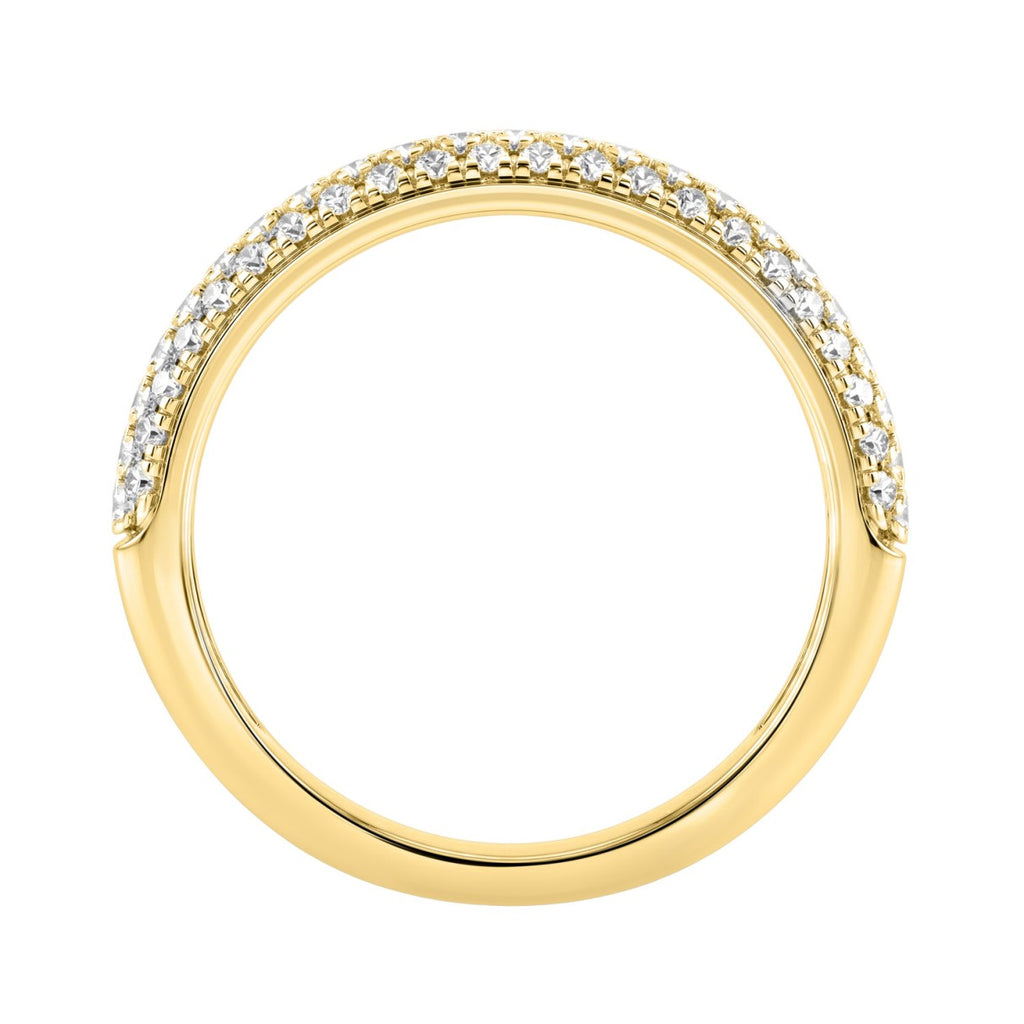 Luxury 14K Yellow Gold 1/2Ct Round Diamond Band For Women Elegant Wedding Or Anniversary Ring