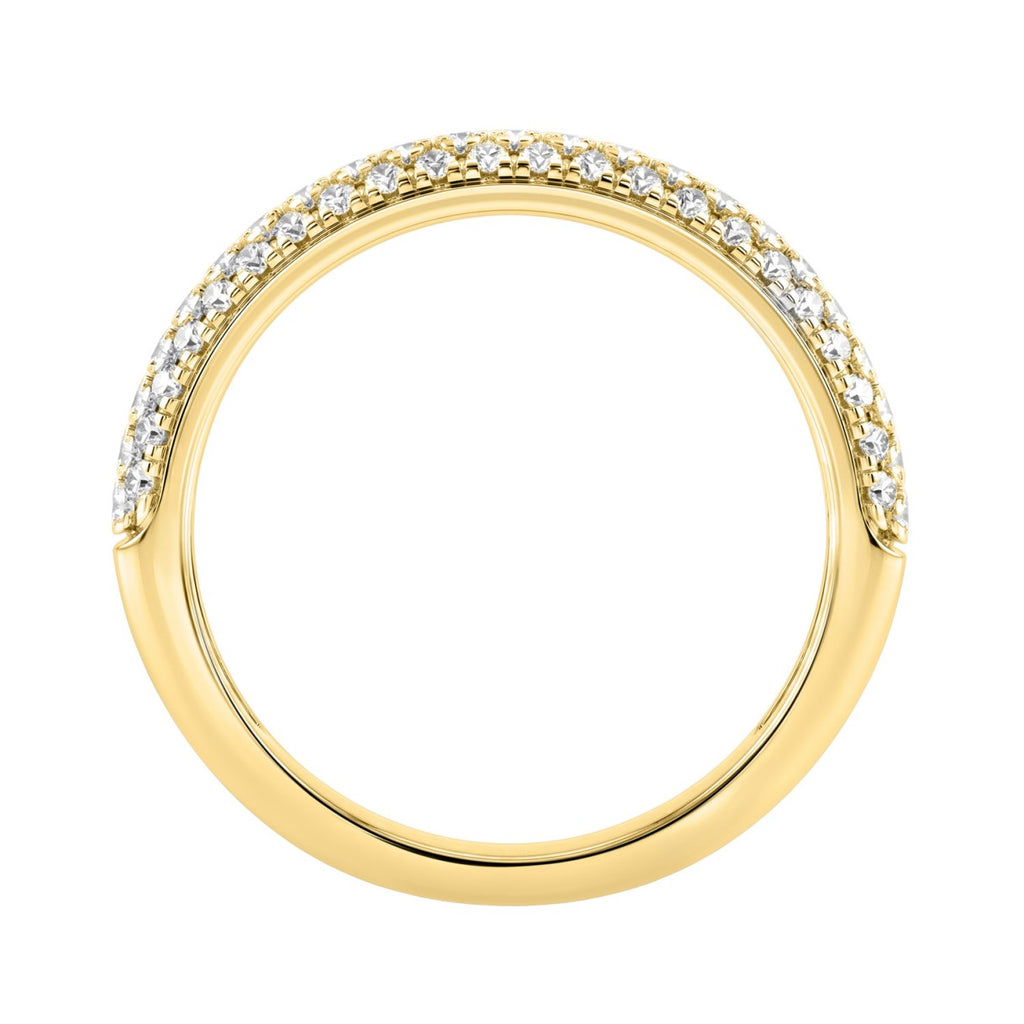 Luxury 14K Yellow Gold 1/2Ct Round Diamond Band For Women Elegant Wedding Or Anniversary Ring