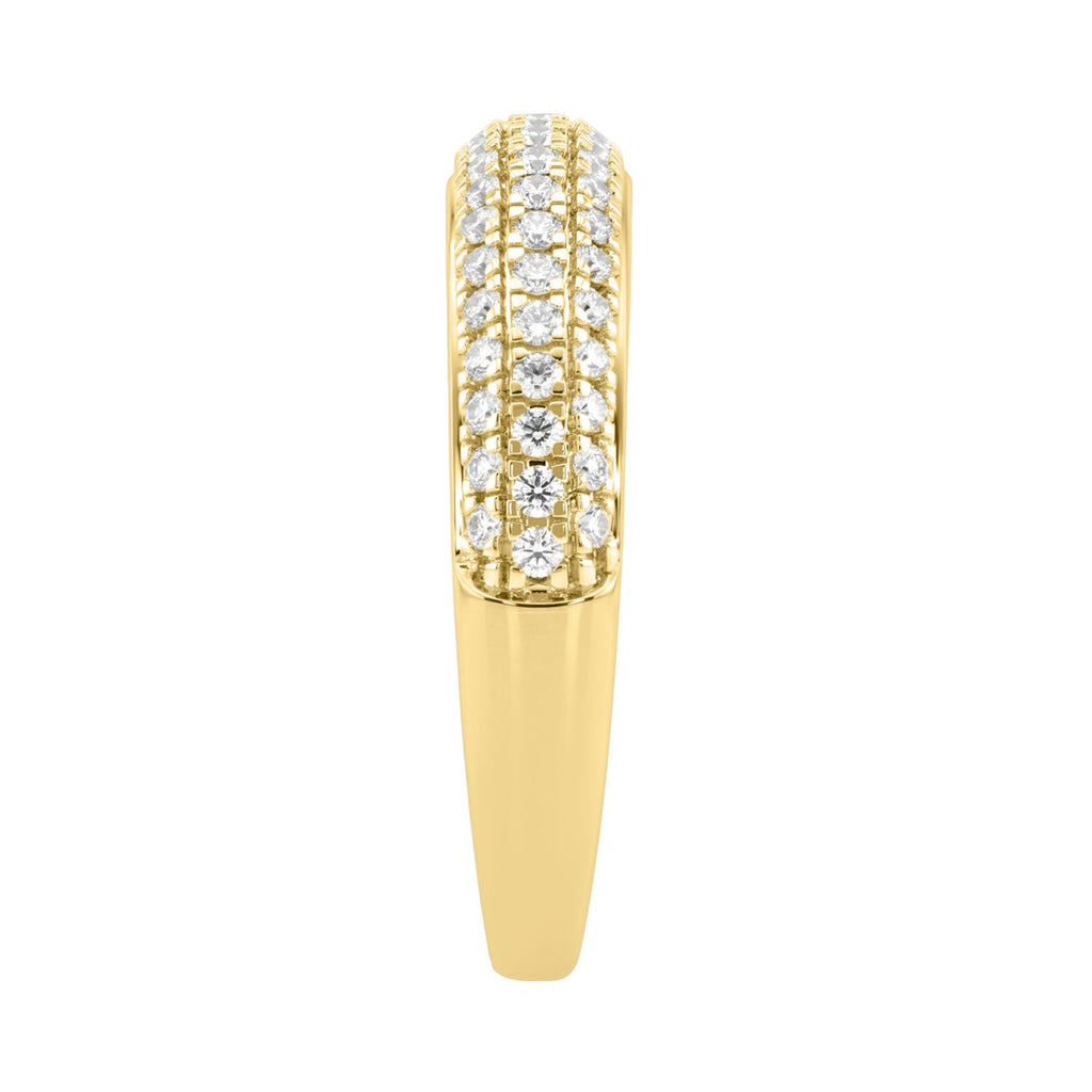 Luxury 14K Yellow Gold 1/2Ct Round Diamond Band For Women Elegant Wedding Or Anniversary Ring