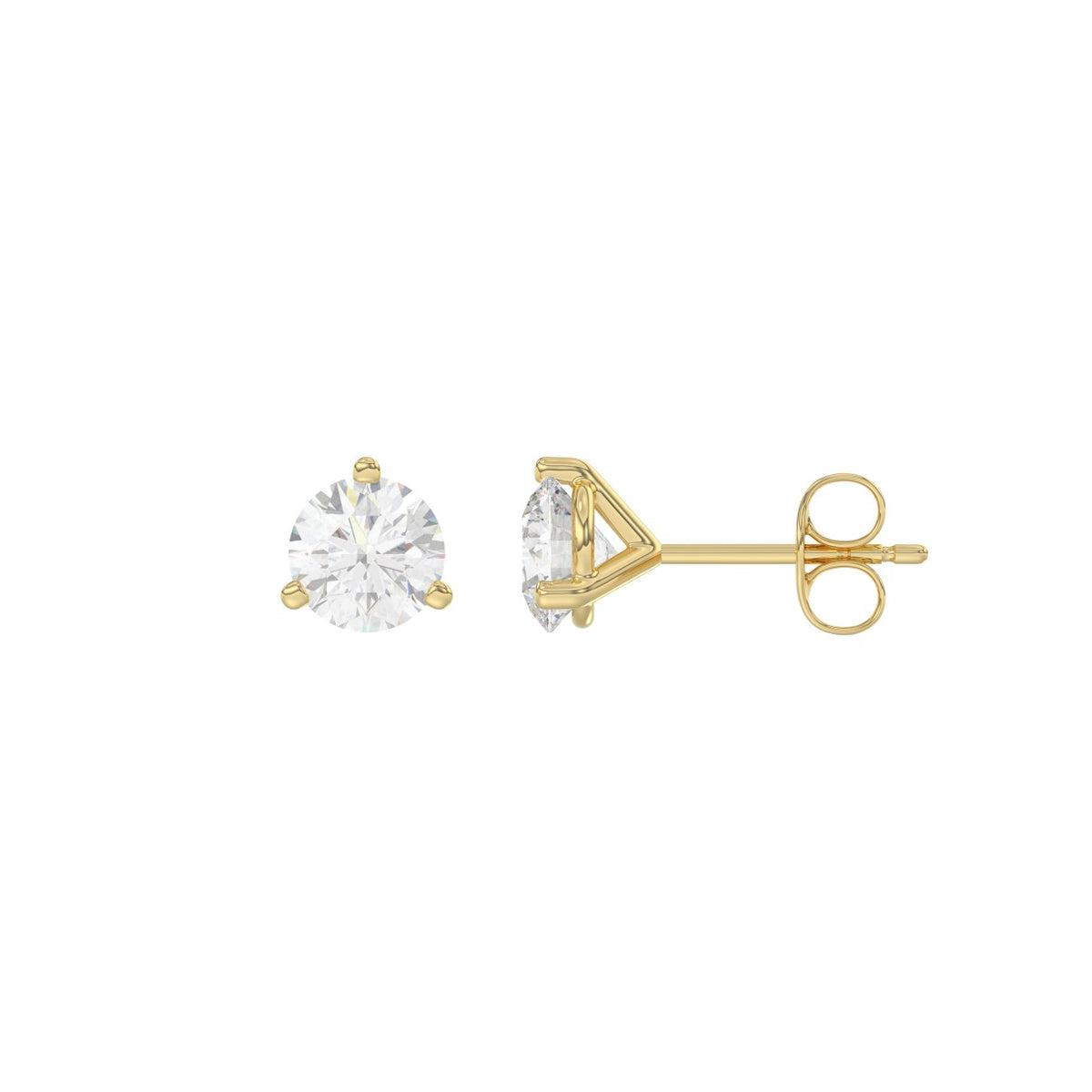 14K Yellow Gold 1.00CT Round Diamond Solitaire Earrings For Women Classic Diamond Stud Earrings