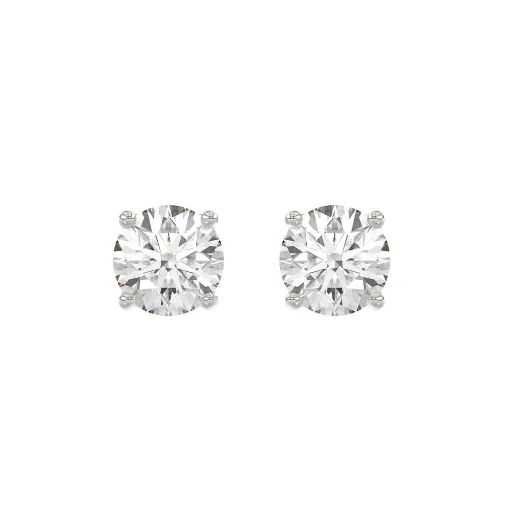 14K White Gold 4.00 Ct Lab Grown Round Diamond Stud Earrings Brilliant Cut Diamond Earrings For Women