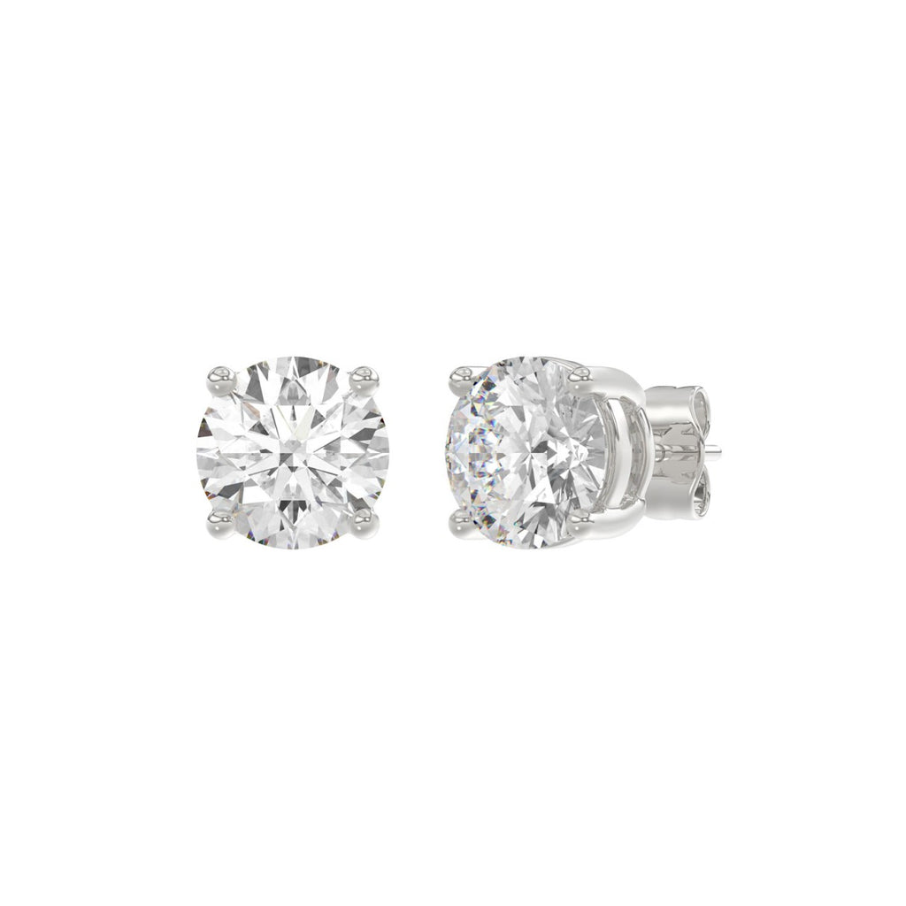 14K White Gold 4.00 Ct Lab Grown Round Diamond Stud Earrings Brilliant Cut Diamond Earrings For Women