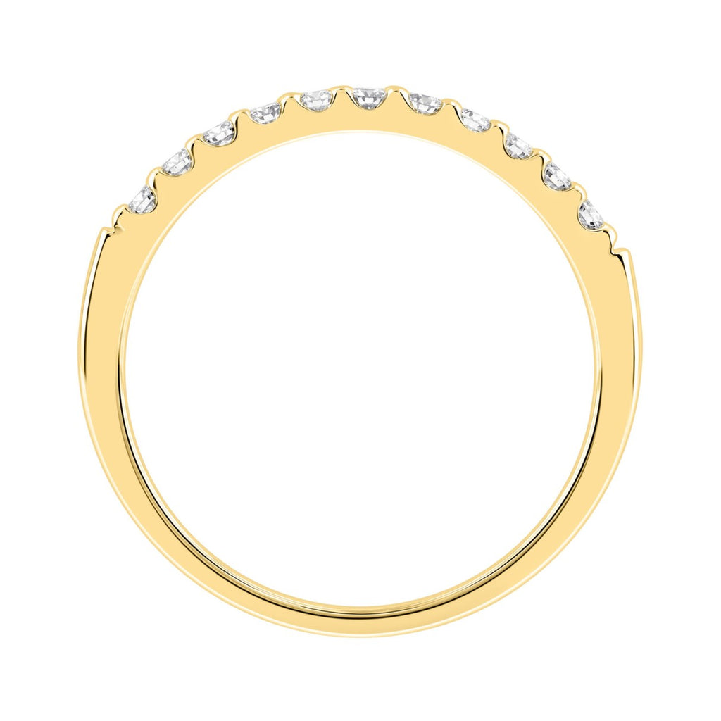 Elegant 14K Yellow Gold Ladies Diamond Wedding Band With 1/4Ct Round Diamonds
