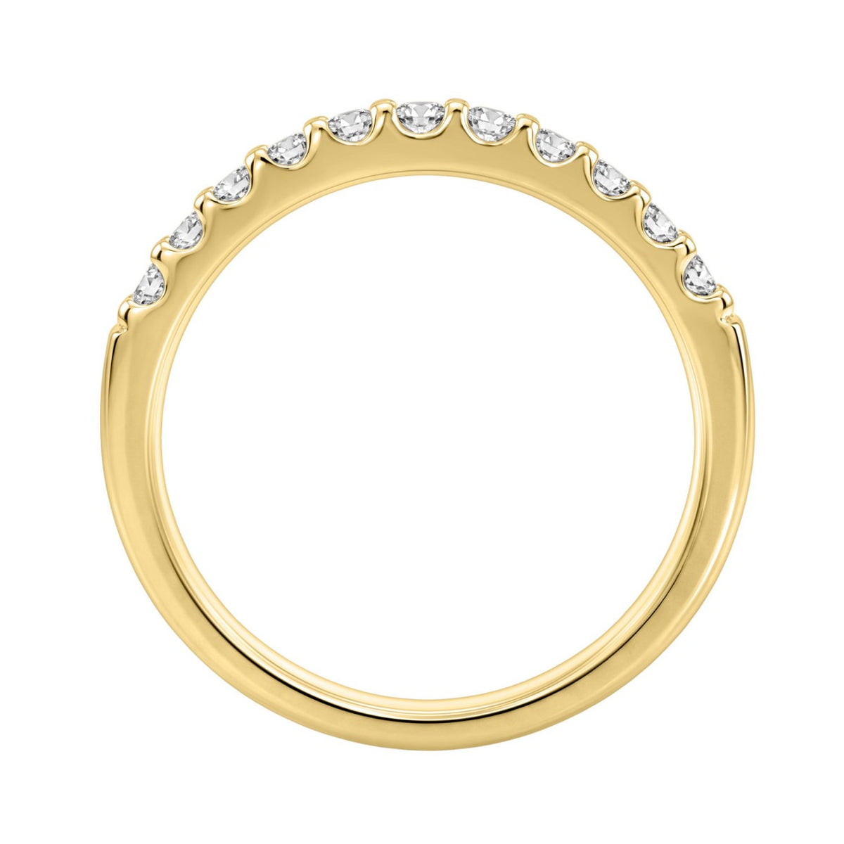 Elegant 14K Yellow Gold Ladies Diamond Wedding Band With 1/3Ct Round Diamonds