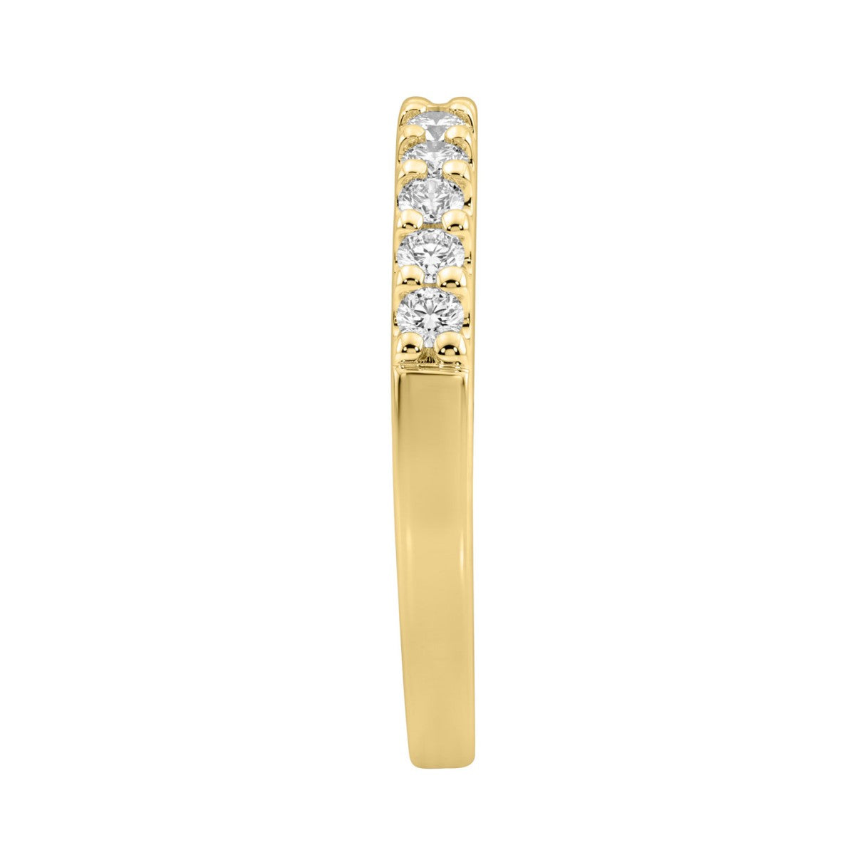 Elegant 14K Yellow Gold Ladies Diamond Wedding Band With 1/3Ct Round Diamonds