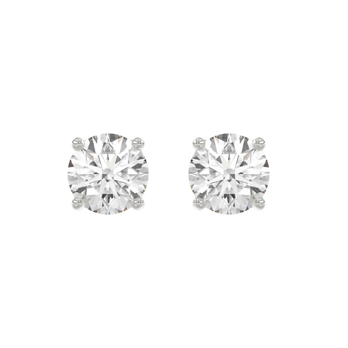 14K White Gold 5.00 Ct Lab Grown Round Diamond Stud Earrings Brilliant Cut Diamond Earrings For Women