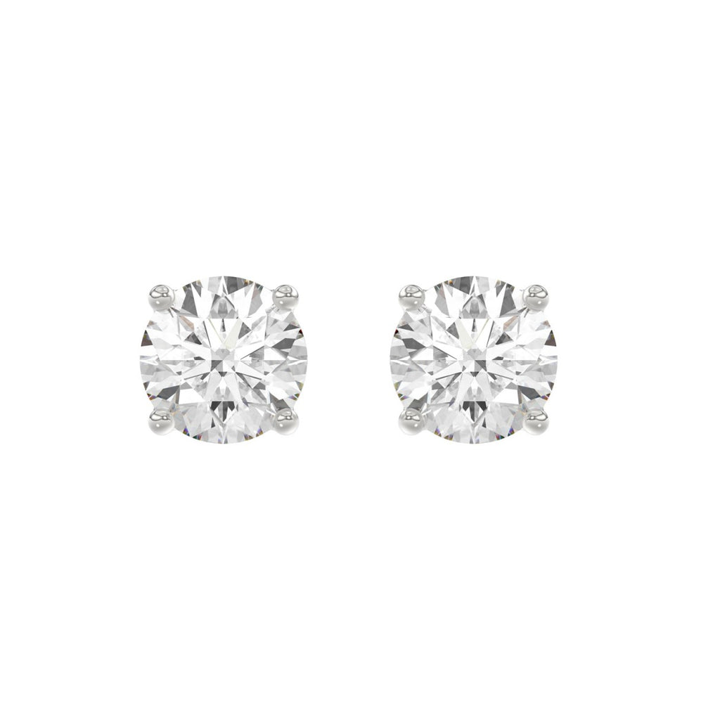 14K White Gold 5.00 Ct Lab Grown Round Diamond Stud Earrings Brilliant Cut Diamond Earrings For Women