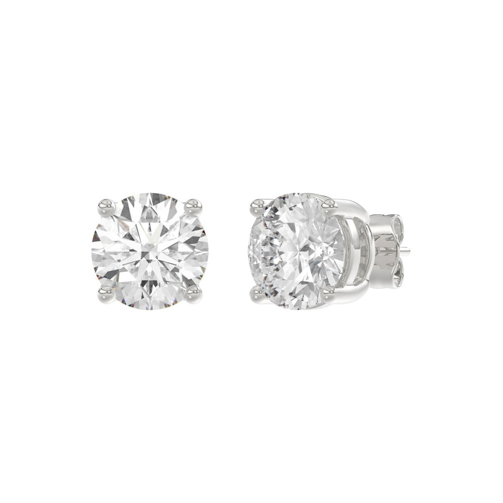 14K White Gold 5.00 Ct Lab Grown Round Diamond Stud Earrings Brilliant Cut Diamond Earrings For Women
