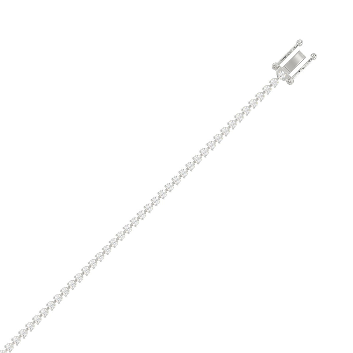 14K White Gold 2.00CT Round Diamond Three-Prong Tennis Bracelet For Women Classic Diamond Bracelet
