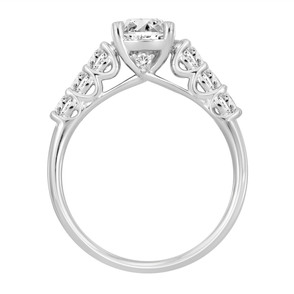 LADIES RING 1 1/2CT ROUND DIAMOND 14K WHITE GOLD (CENTER STONE ROUND DIAMOND 1CT)