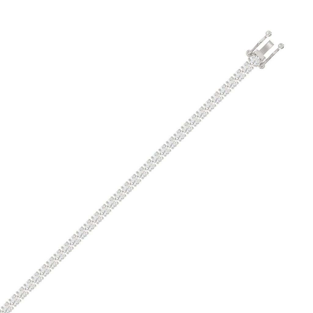 LADIES BRACELET 5CT ROUND DIAMOND 14K WHITE GOLD