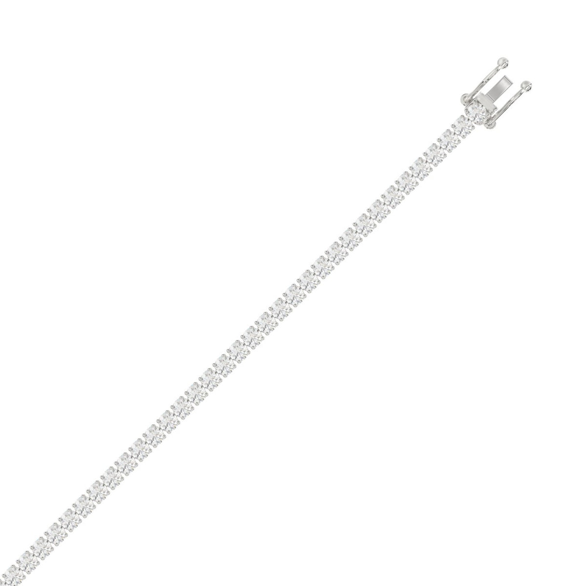 LADIES BRACELET 5CT ROUND DIAMOND 14K WHITE GOLD