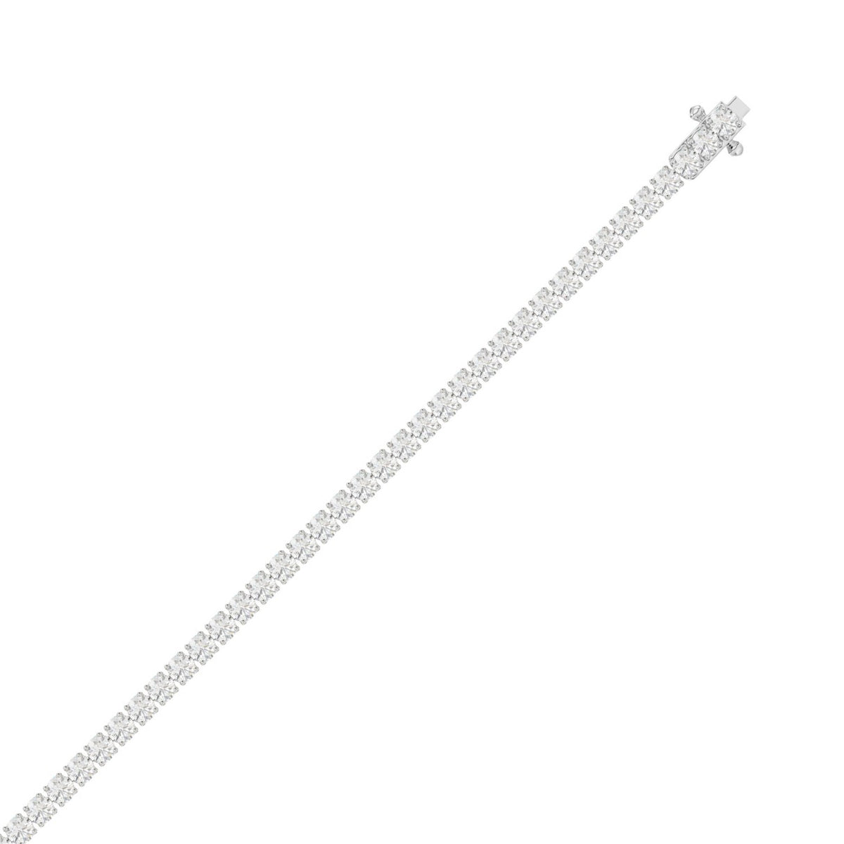 LADIES BRACELET 5CT ROUND DIAMOND 14K WHITE GOLD