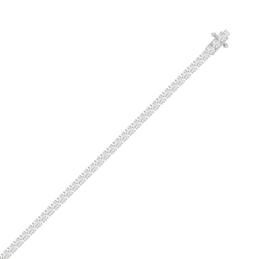 LADIES BRACELET 5CT ROUND DIAMOND 14K WHITE GOLD